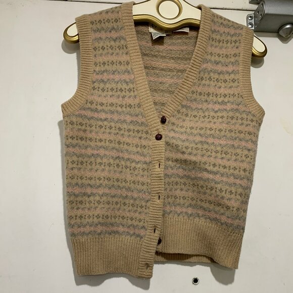 VINTAGE MARELLA SHETLAND WOOL KNIT VEST PATTERN SIZE M - Picture 5 of 7